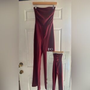 Burgundy romper/jumpsuit